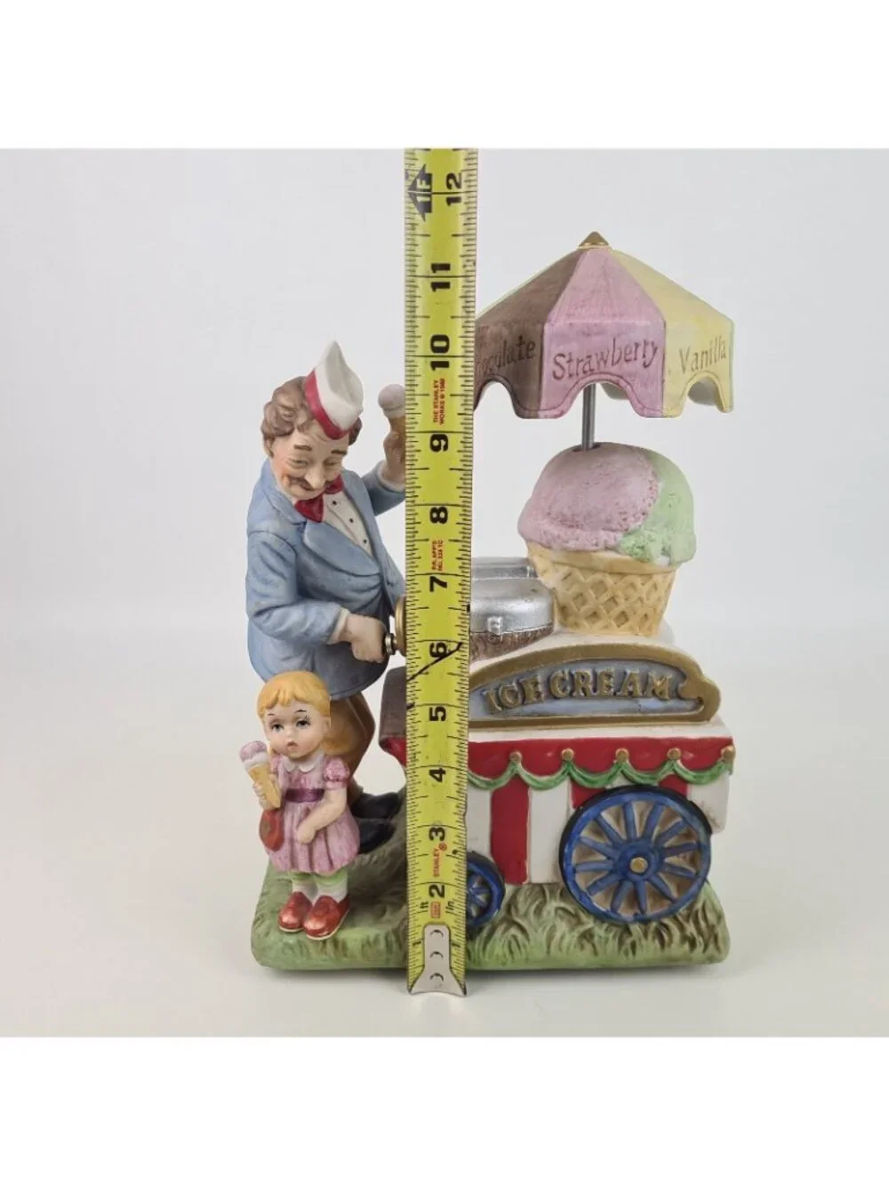 Melody in Motion Waco Ice Cream Vendor Porcelain Figure Mechanism Vintage W10